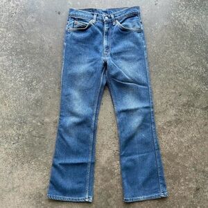 70s Vintage Levi's Brown Tab Talon Zip Flared Jeans